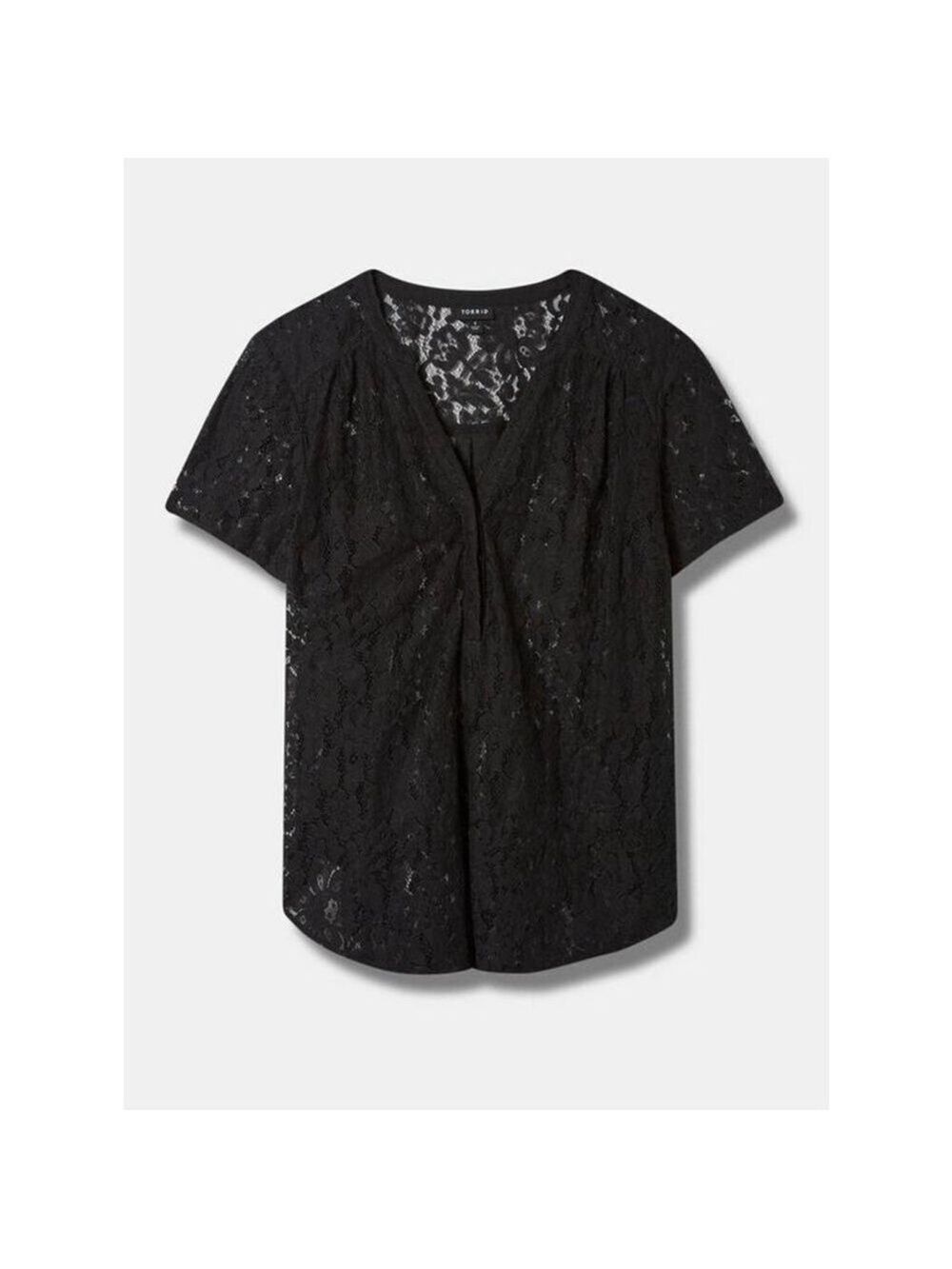 Women's TORRID Harper Black Lace Short Sleeve Blouse Plus Size 1X